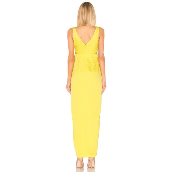 NBD Revolve Yellow Cut Out Maxi Greta Gown Dress Sz Small - Picture 3 of 11